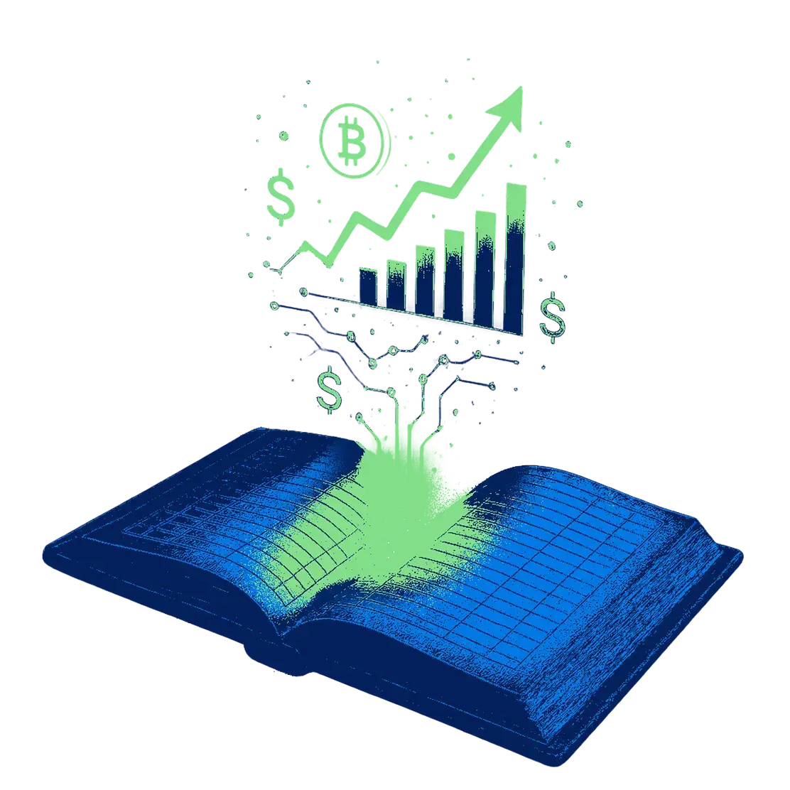 AI Finance Ledger from Paystand bluegreen icon