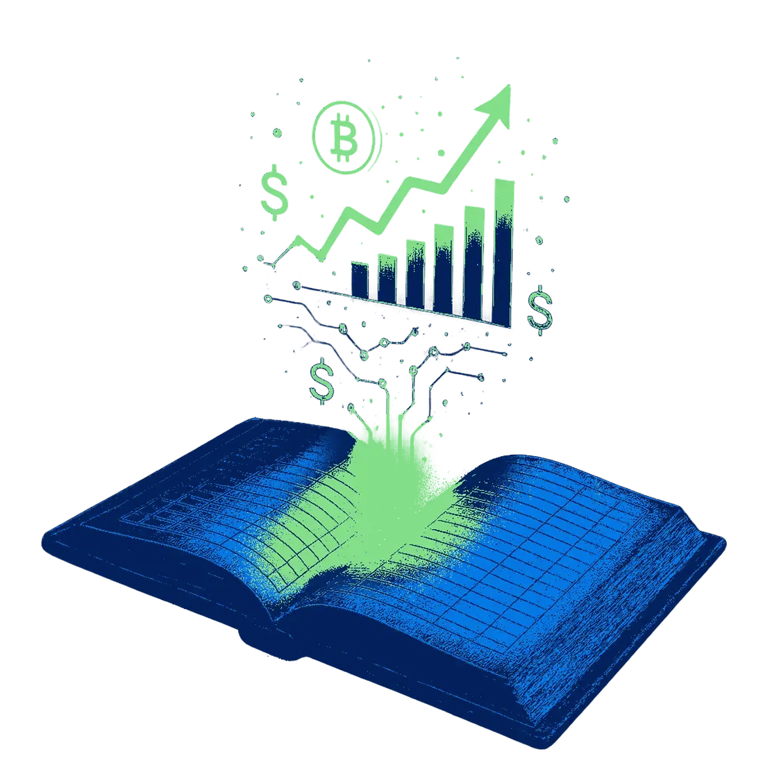 AI Finance Ledger from Paystand bluegreen icon