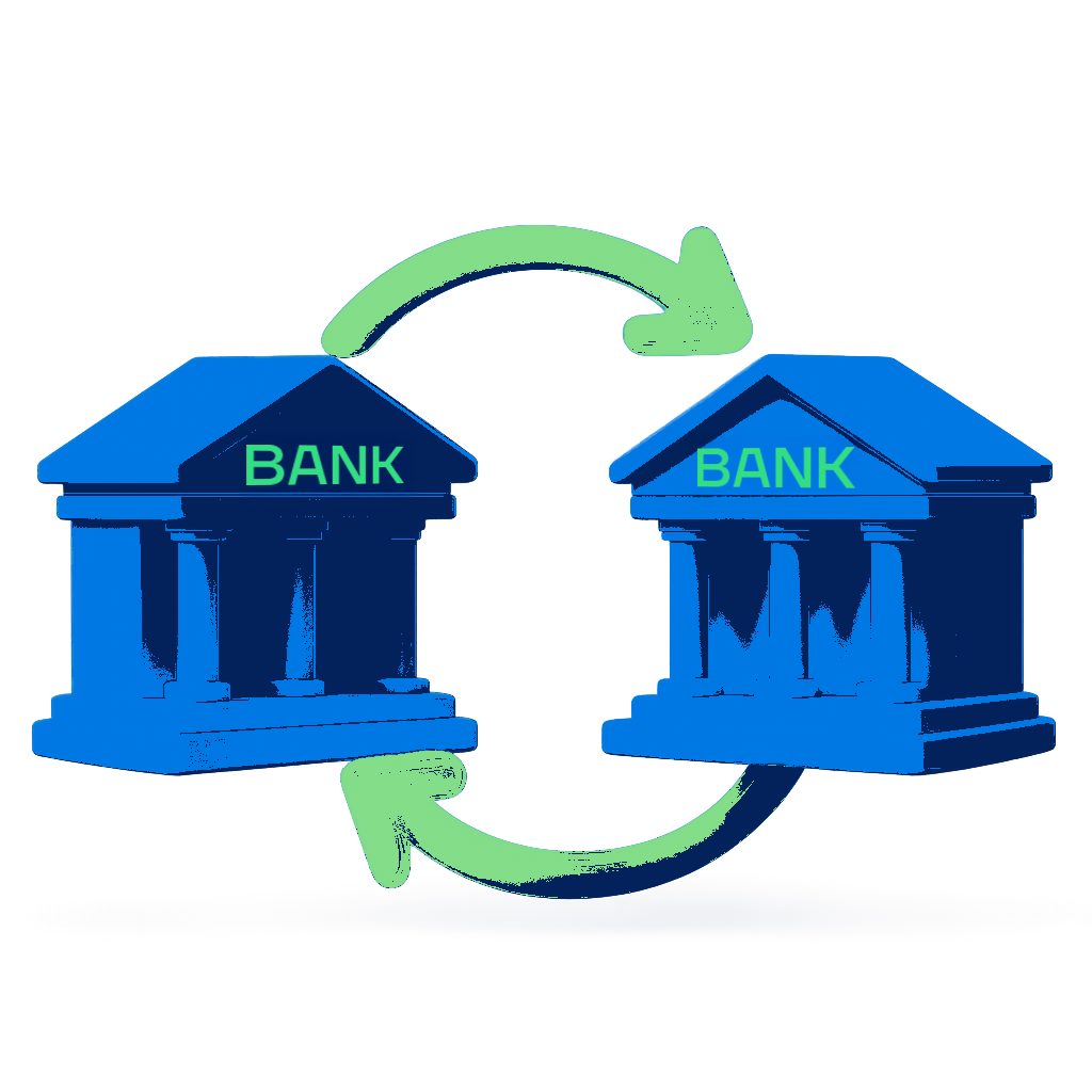 Bank to Bank bluegreen icon