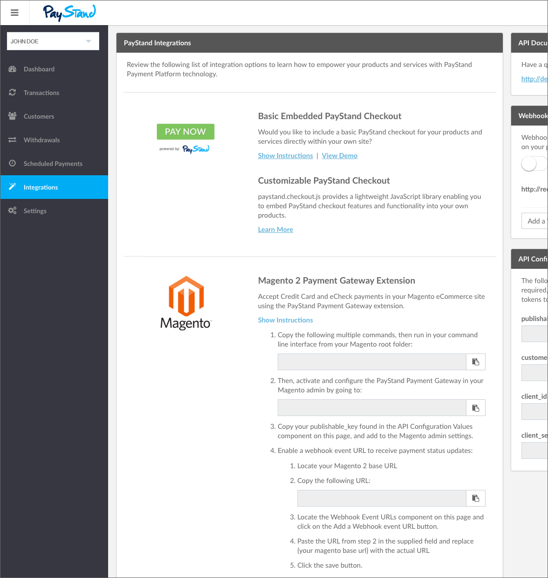 magento2 dashboard
