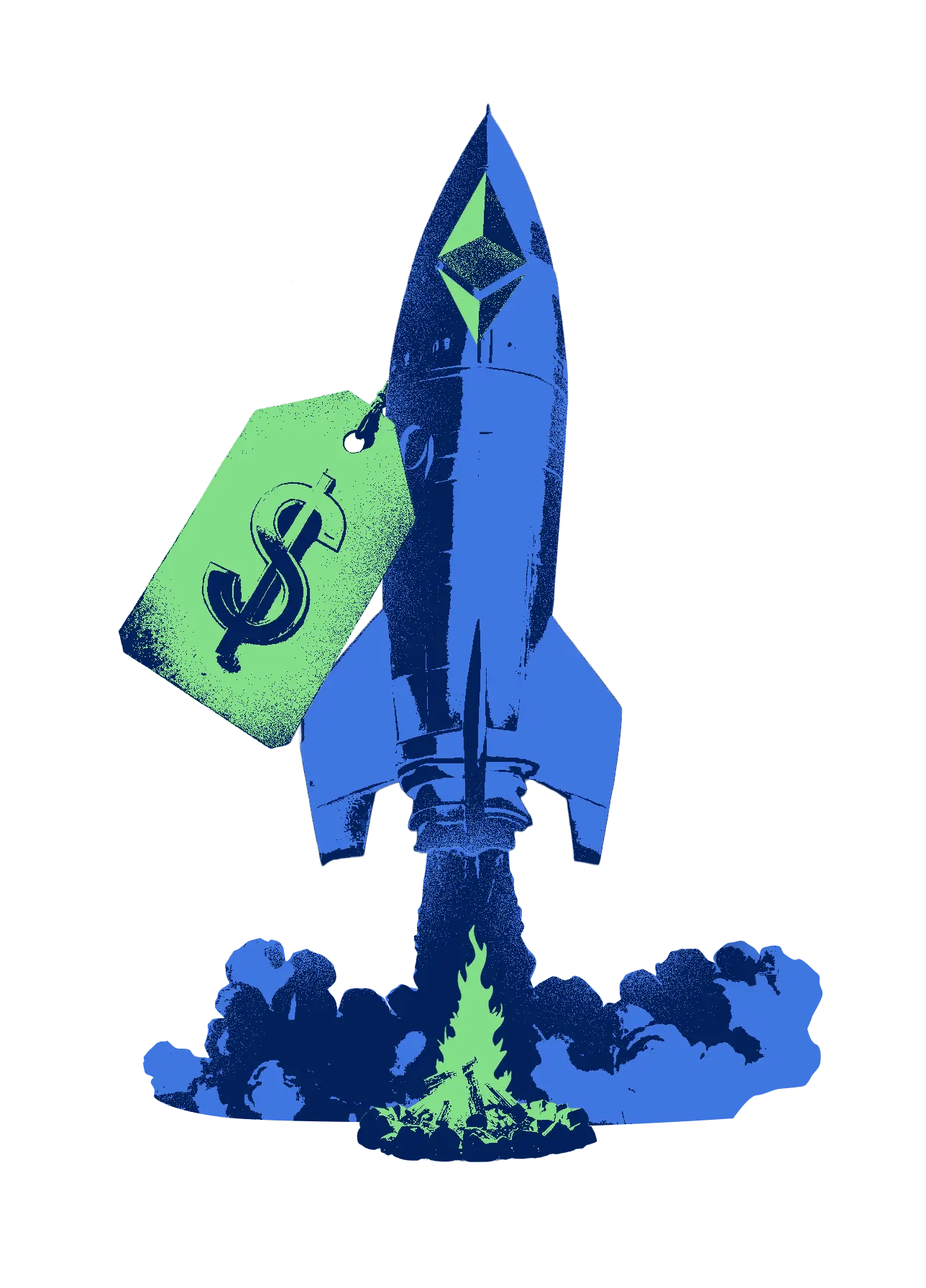 Section 02- ethereum rocket bluegreen icon