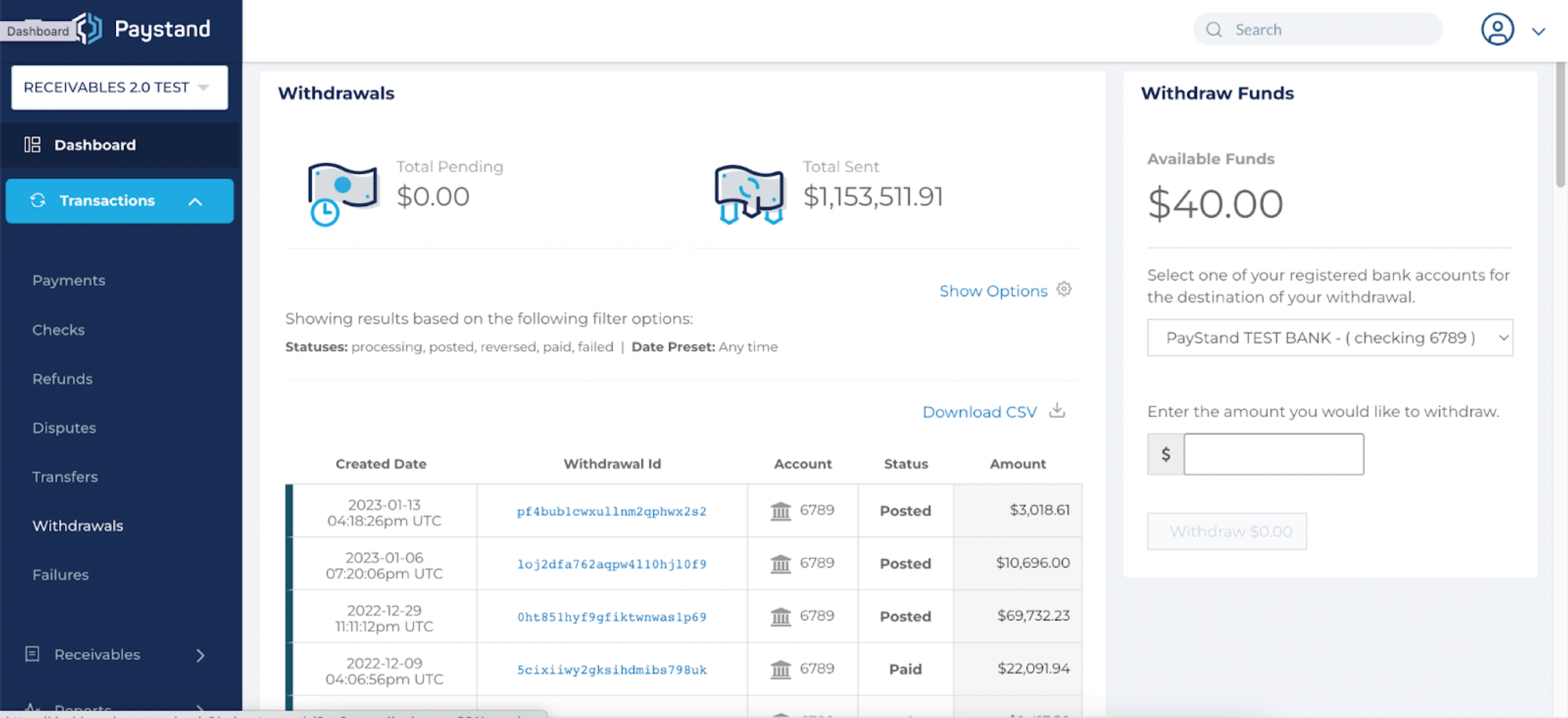 Step 1 - Empty available funds balance