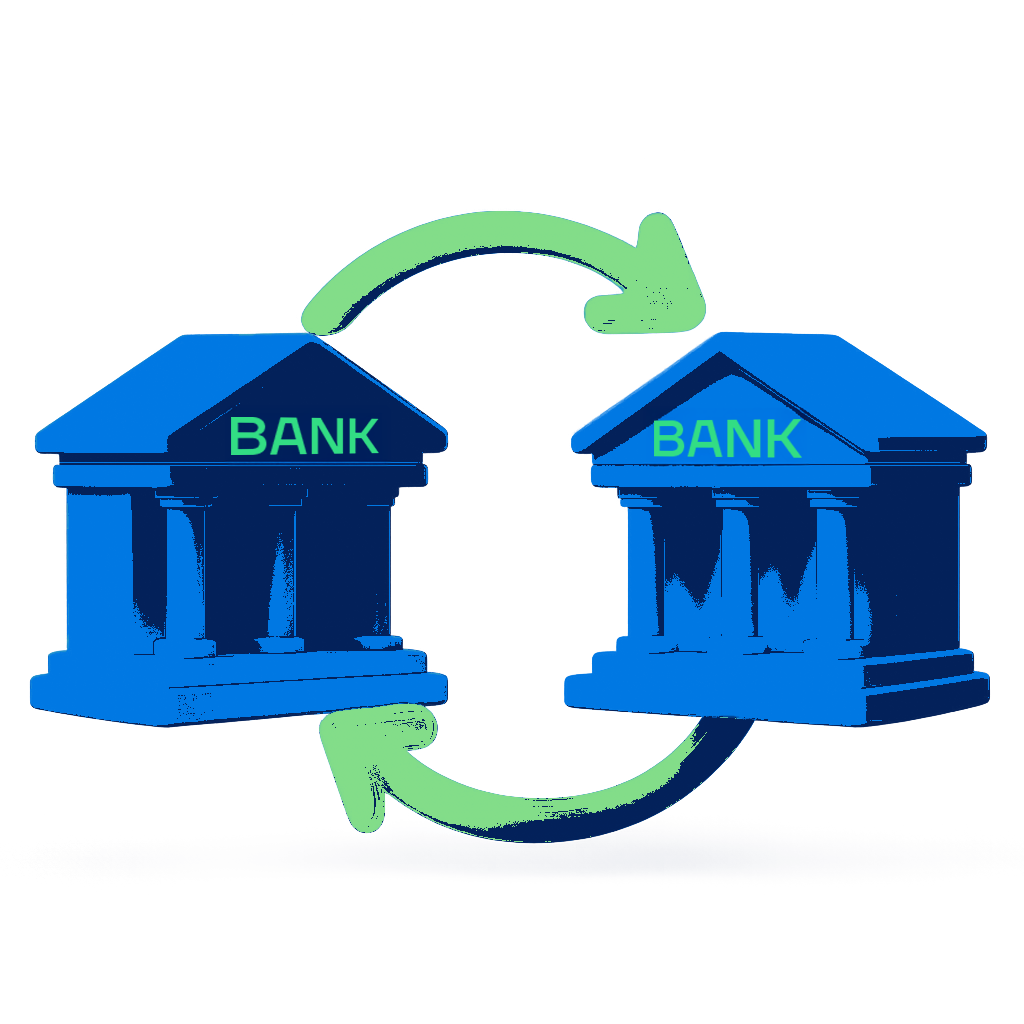 Bank to Bank bluegreen icon