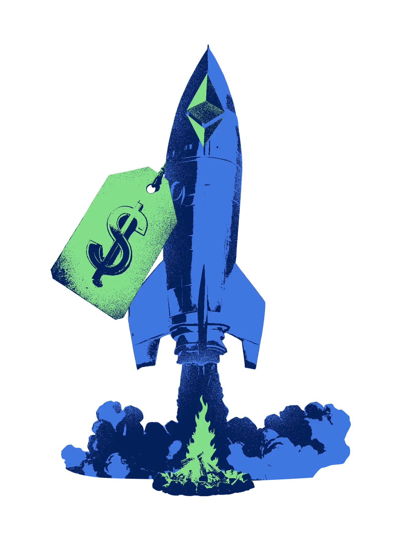 Section 02- ethereum rocket bluegreen icon
