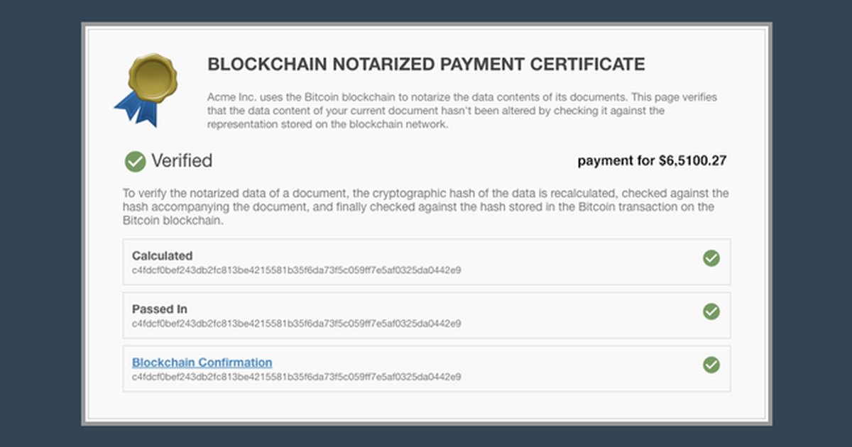Introducing Blockchain Certified Payments